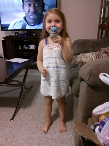 She loves her new dress!